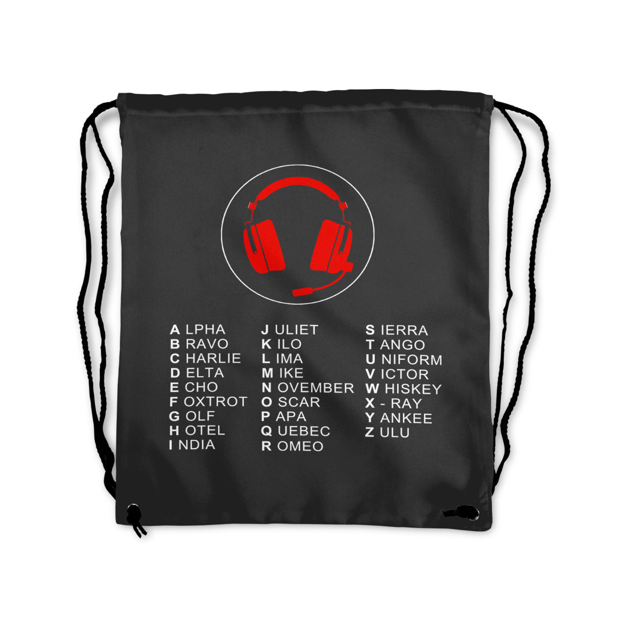 Aviation Alphabet 3 Designed Drawstring Bags