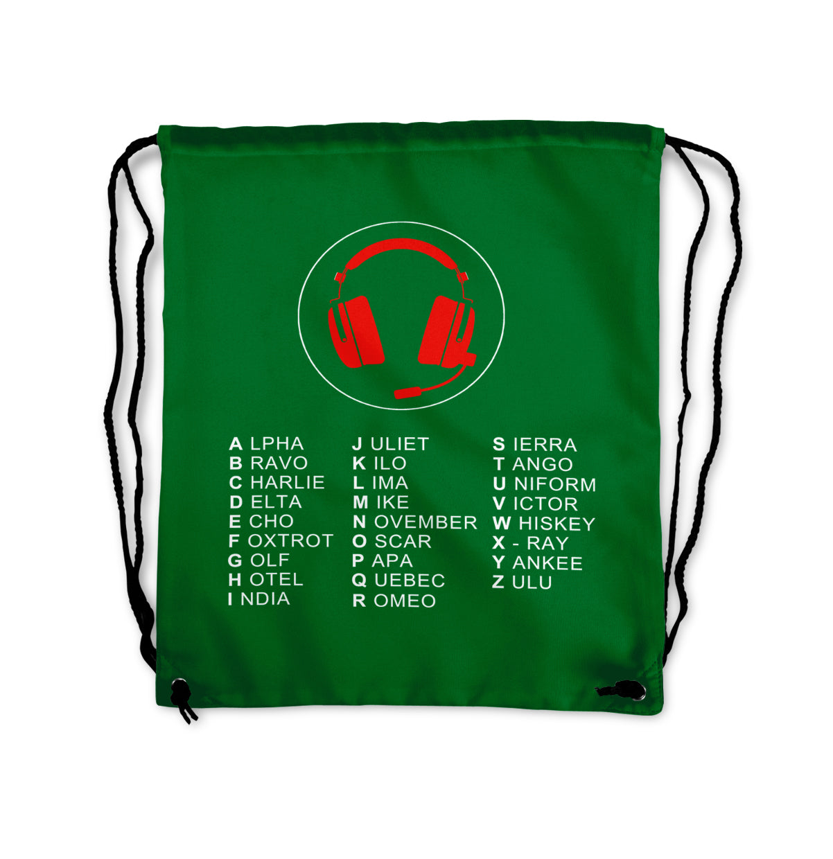 Aviation Alphabet 3 Designed Drawstring Bags