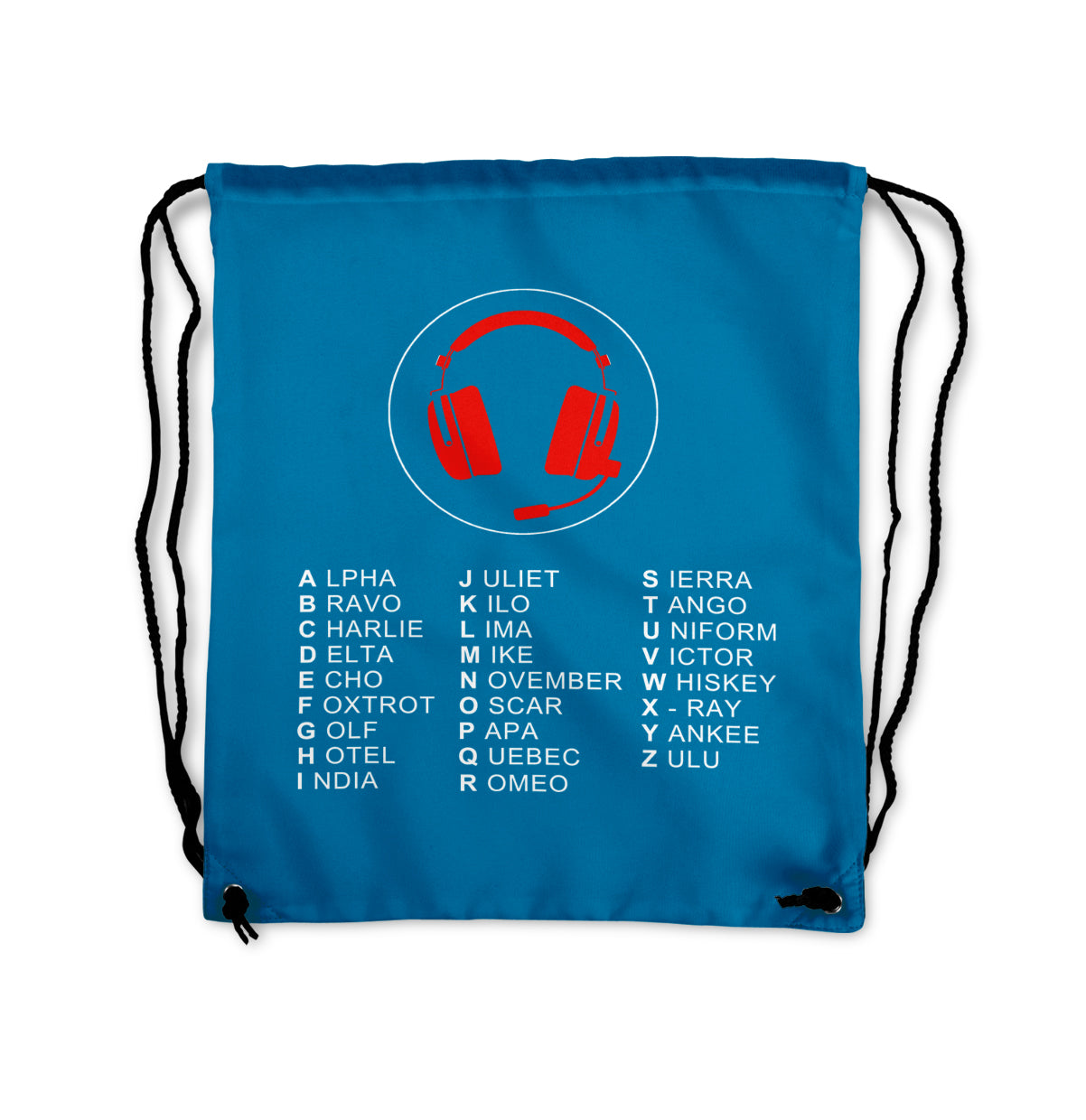 Aviation Alphabet 3 Designed Drawstring Bags