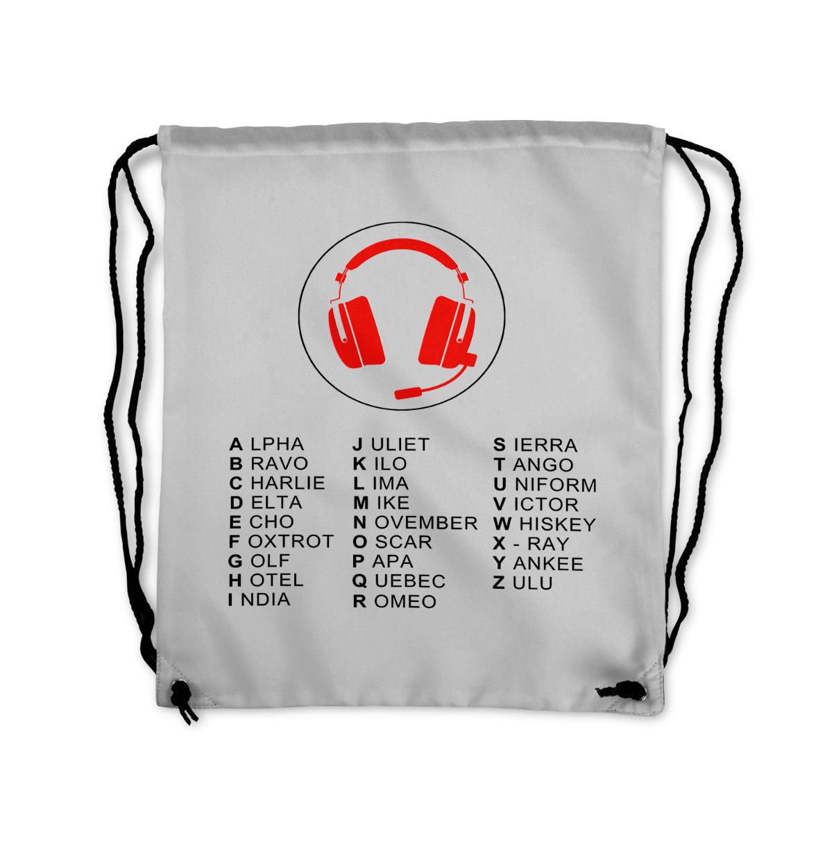 Aviation Alphabet 3 Designed Drawstring Bags