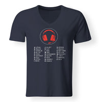 Thumbnail for Aviation Alphabet 3 Designed V-Neck T-Shirts