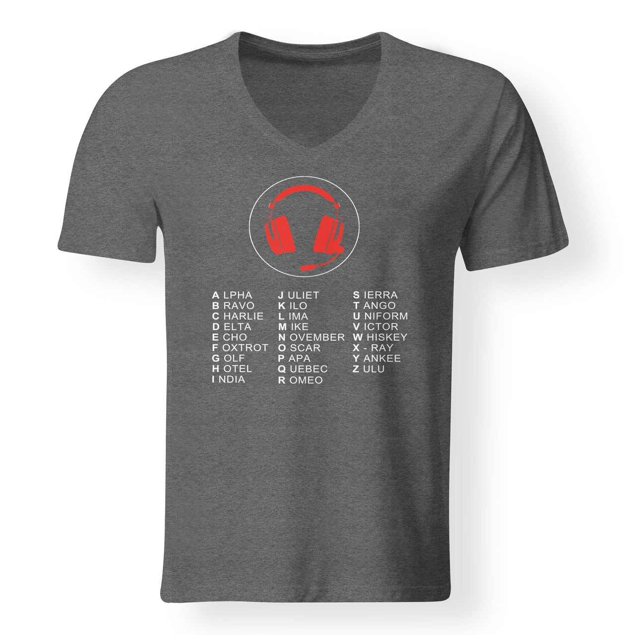 Aviation Alphabet 3 Designed V-Neck T-Shirts