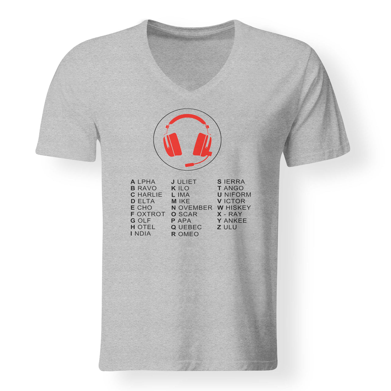Aviation Alphabet 3 Designed V-Neck T-Shirts