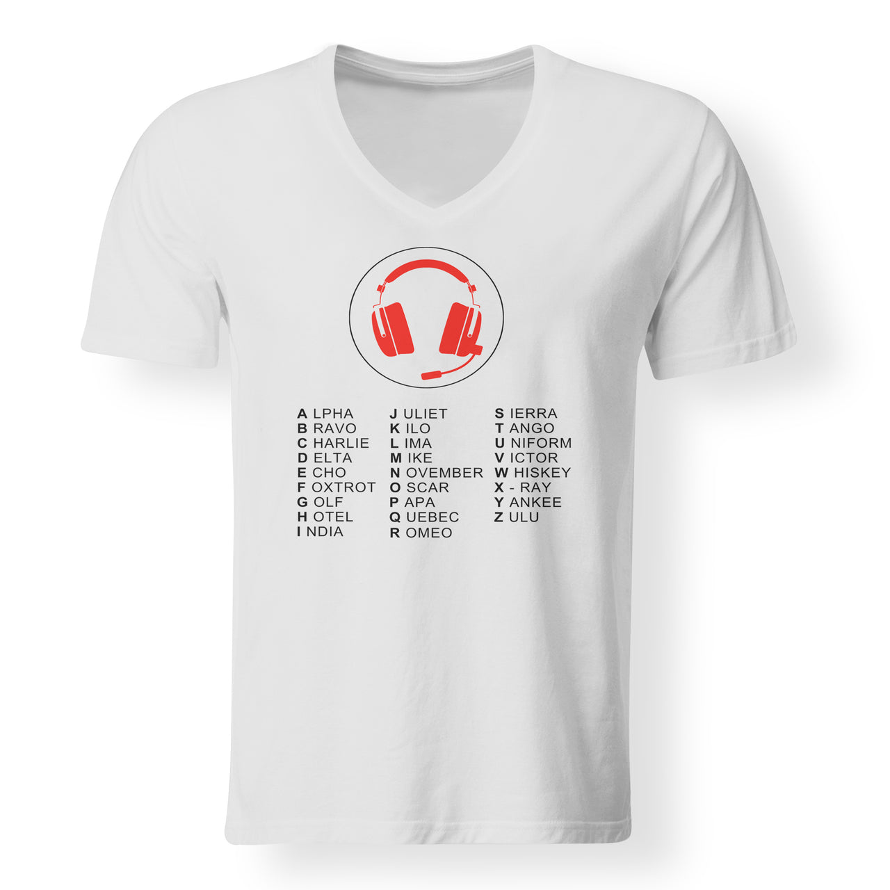 Aviation Alphabet 3 Designed V-Neck T-Shirts