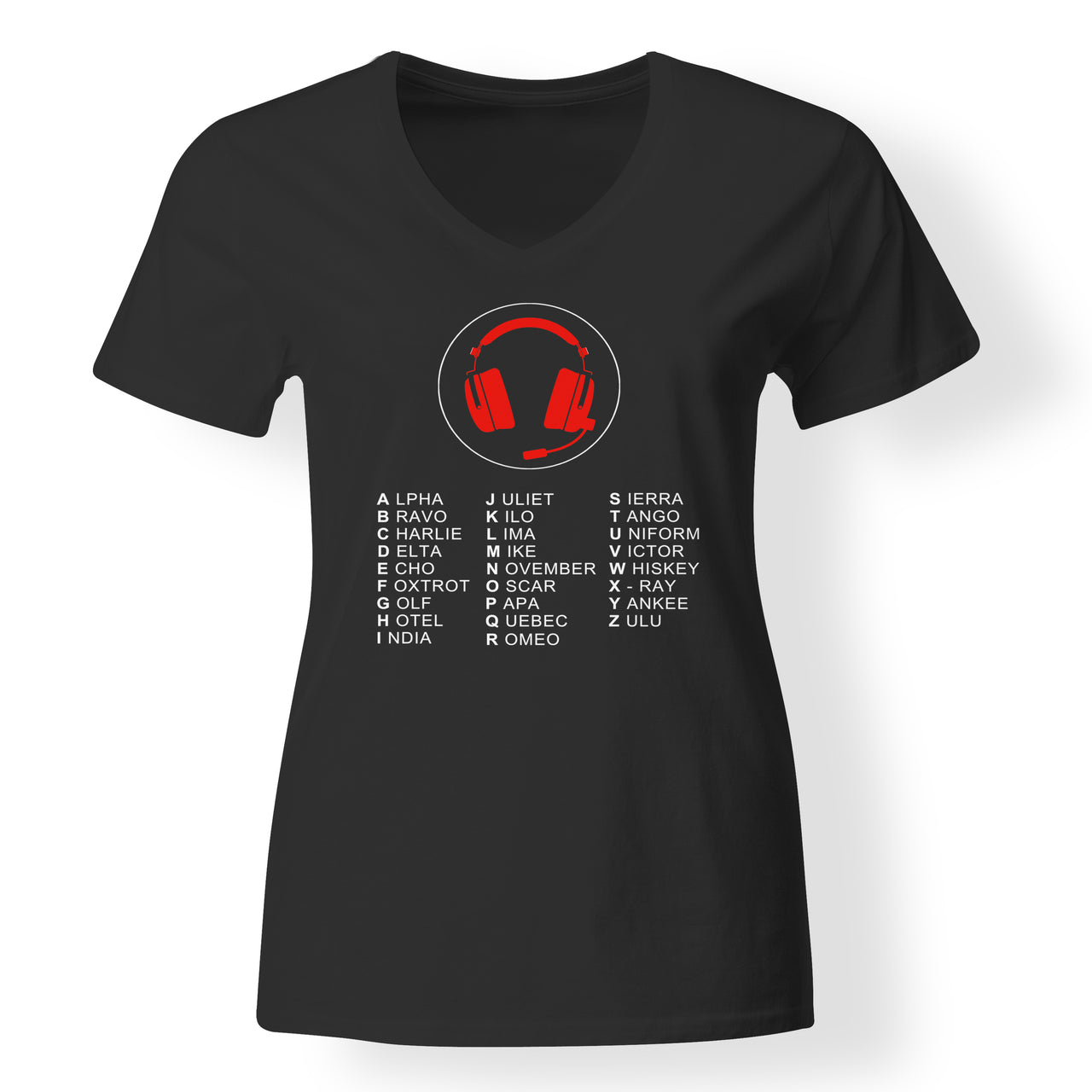 Aviation Alphabet 3 Designed V-Neck T-Shirts
