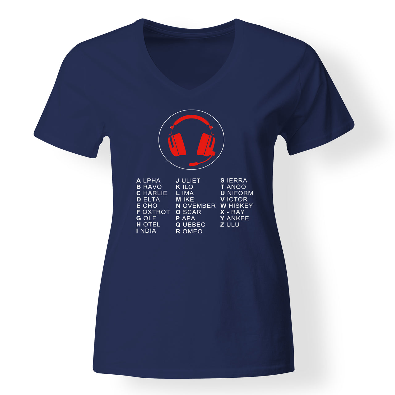 Aviation Alphabet 3 Designed V-Neck T-Shirts