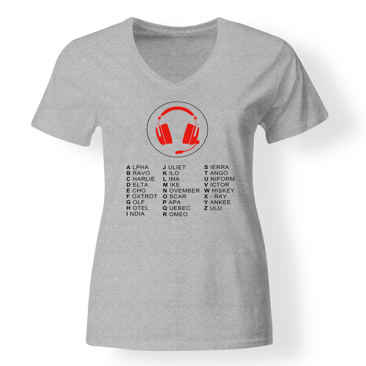 Aviation Alphabet 3 Designed V-Neck T-Shirts
