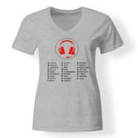 Thumbnail for Aviation Alphabet 3 Designed V-Neck T-Shirts