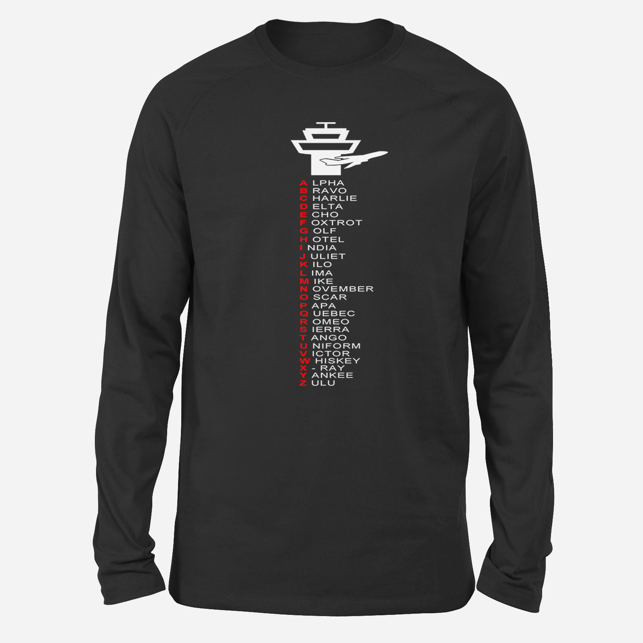 Aviation Alphabet Designed Long-Sleeve T-Shirts