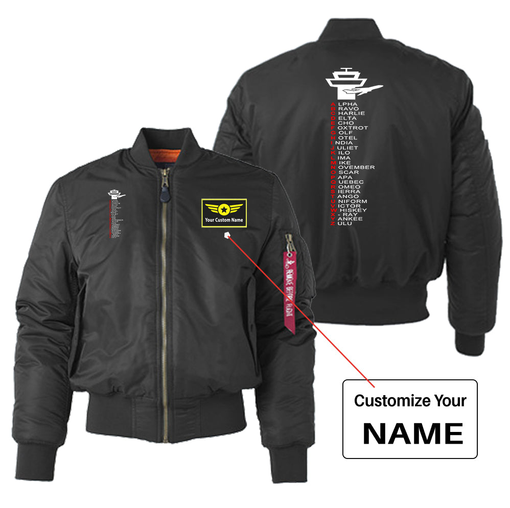 Aviation Alphabet Designed "Women" Bomber Jackets