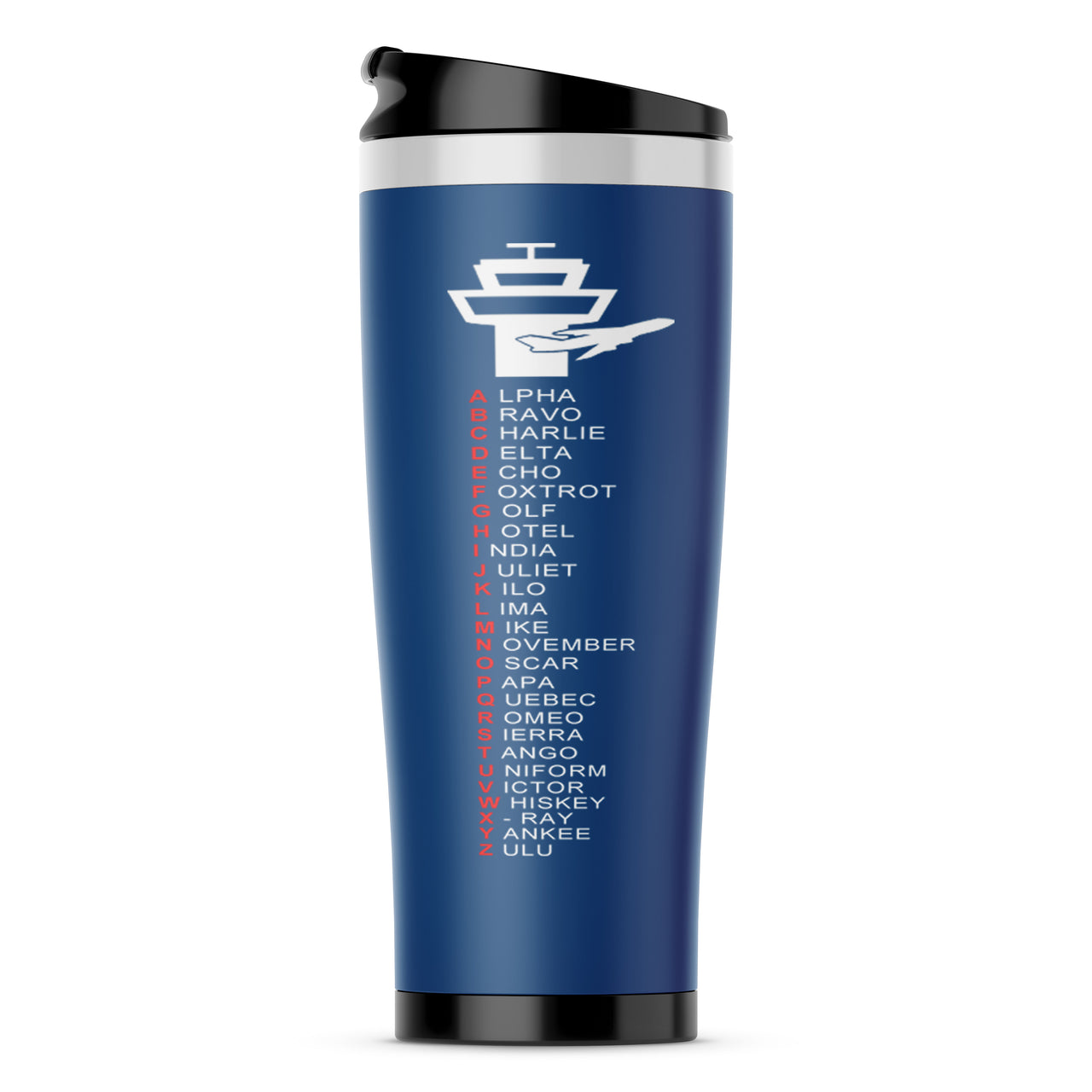 Aviation Alphabet Designed Travel Mugs