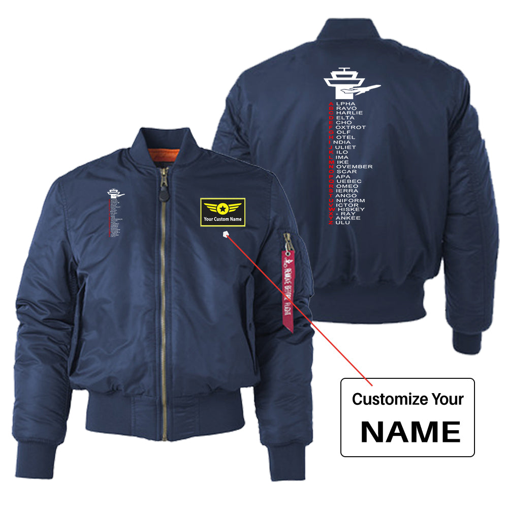 Aviation Alphabet Designed "Women" Bomber Jackets