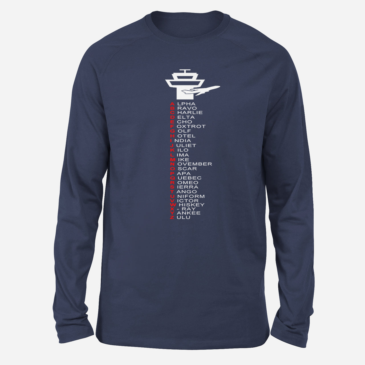 Aviation Alphabet Designed Long-Sleeve T-Shirts