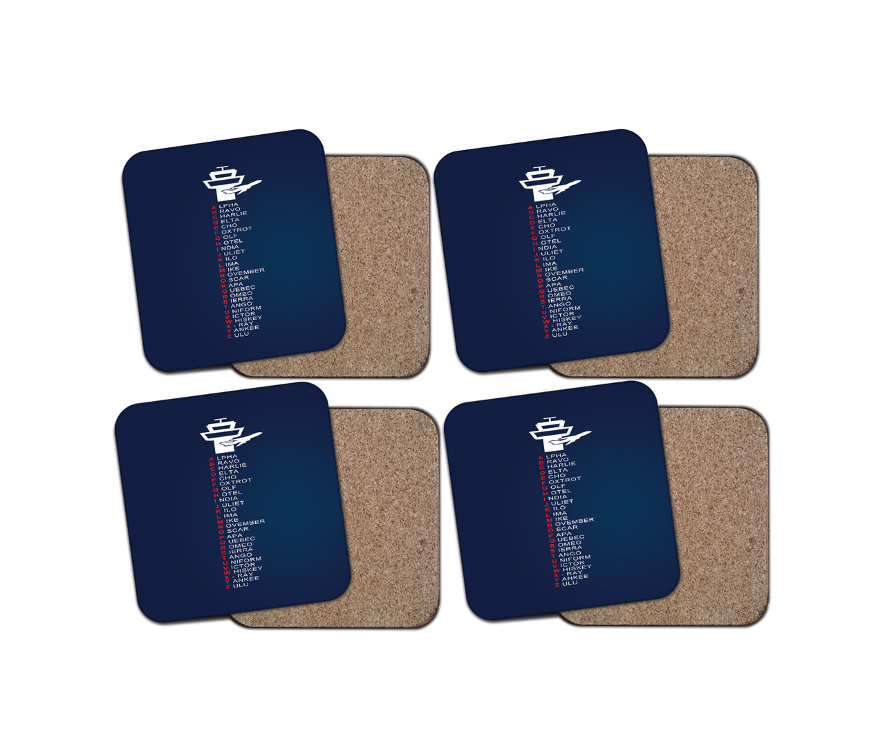 Aviation Alphabet Designed Coasters