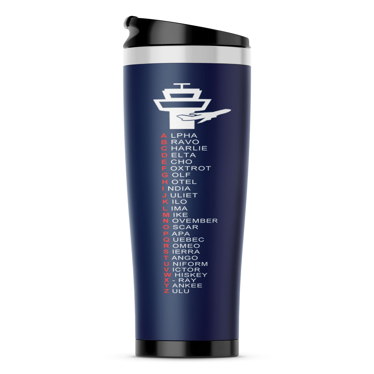 Aviation Alphabet Designed Travel Mugs