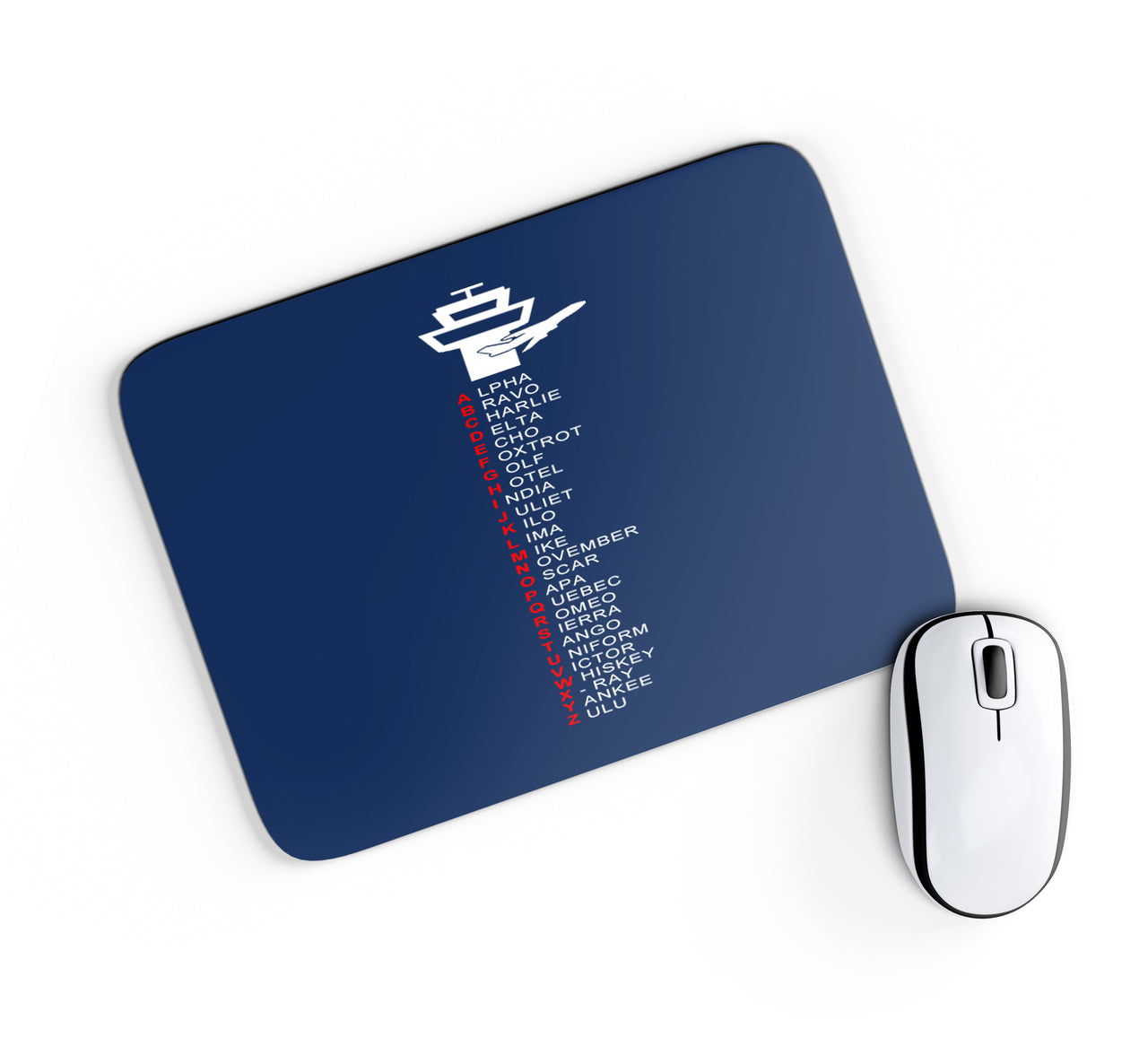 Aviation Alphabet Designed Mouse Pads