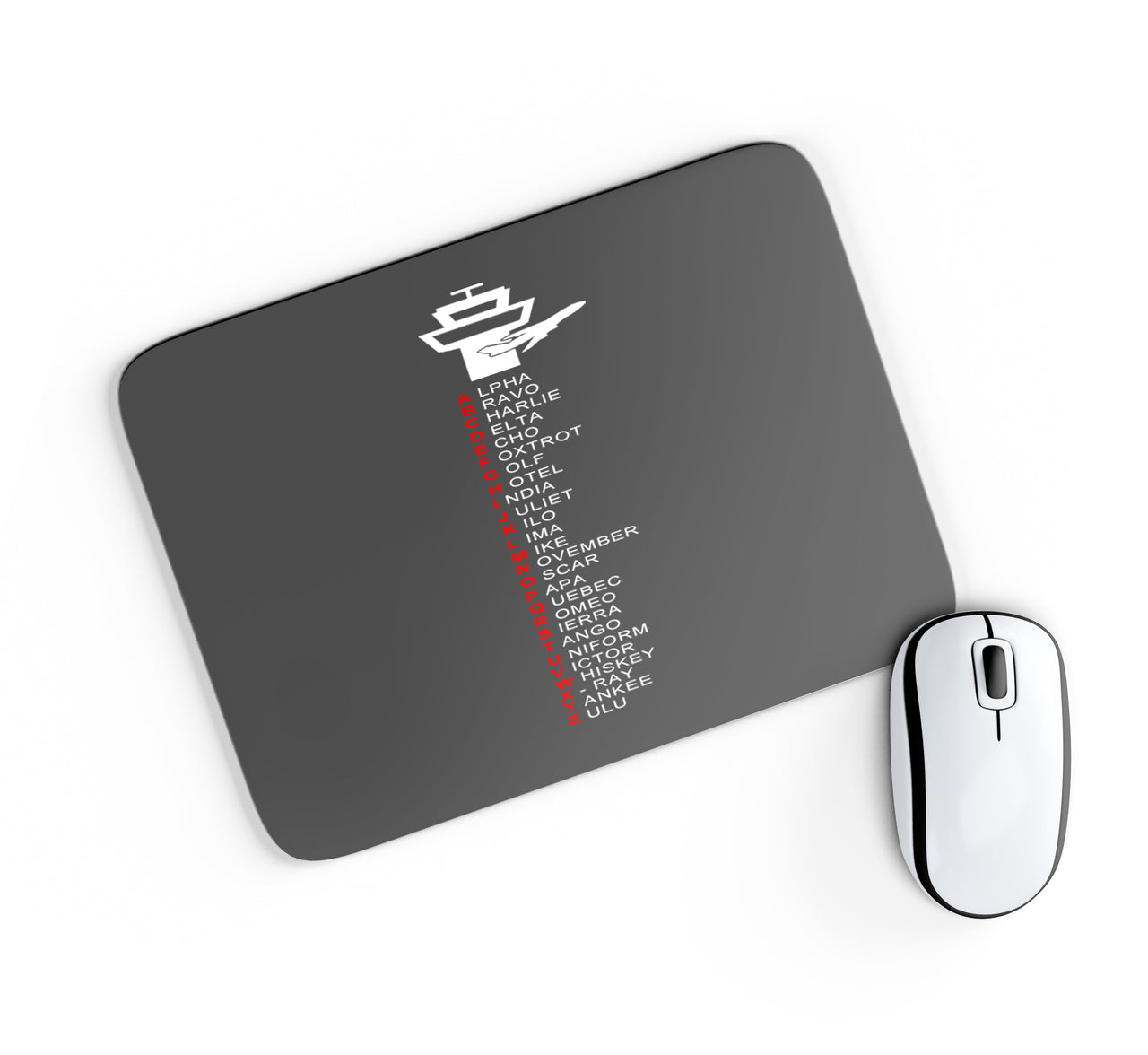 Aviation Alphabet Designed Mouse Pads