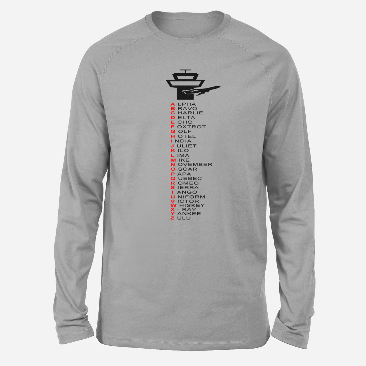 Aviation Alphabet Designed Long-Sleeve T-Shirts