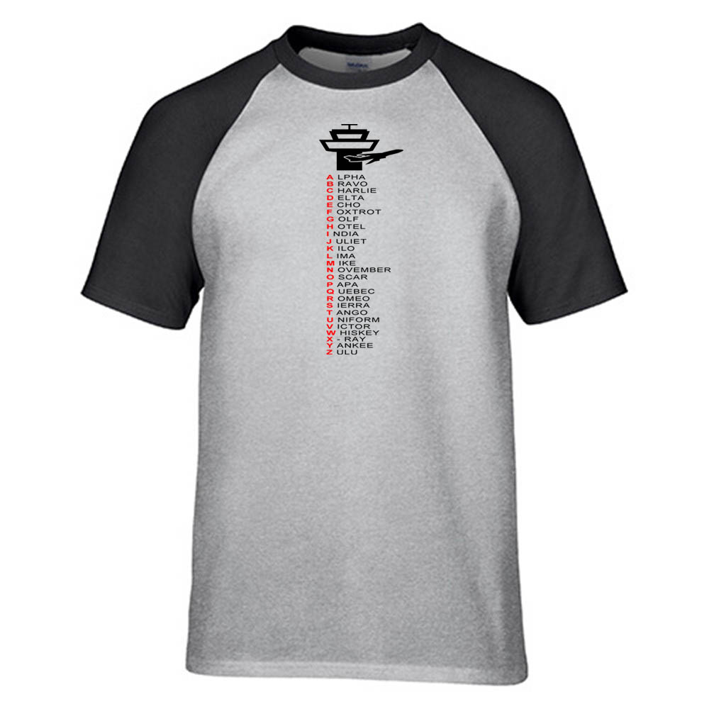 Aviation Alphabet Designed Raglan T-Shirts