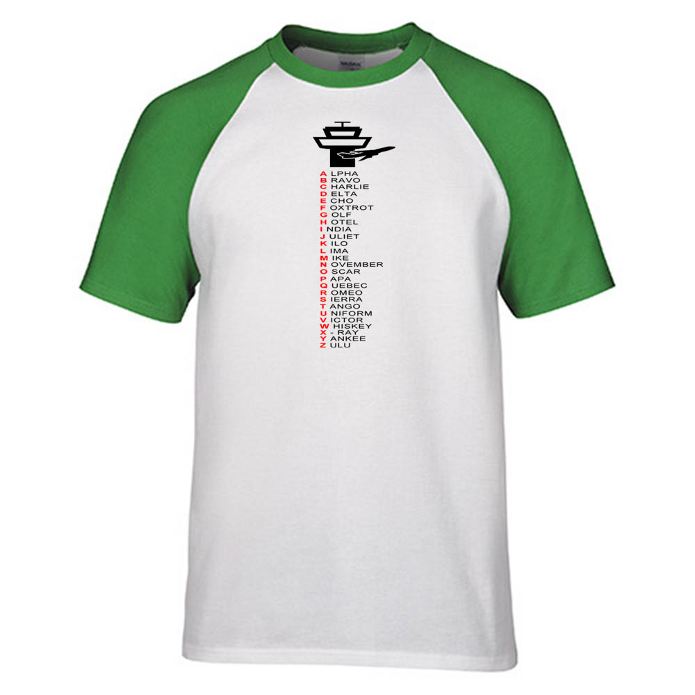 Aviation Alphabet Designed Raglan T-Shirts