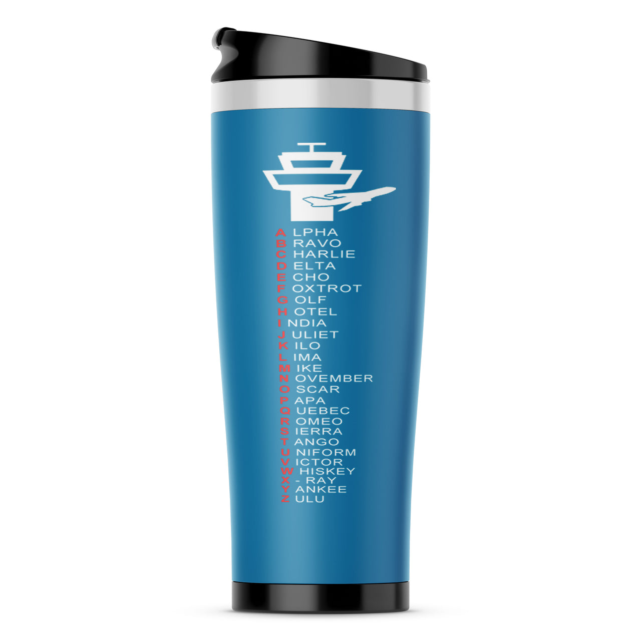 Aviation Alphabet Designed Travel Mugs