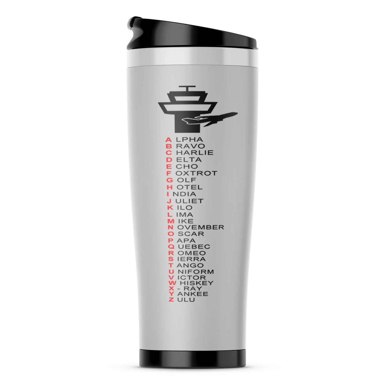 Aviation Alphabet Designed Travel Mugs