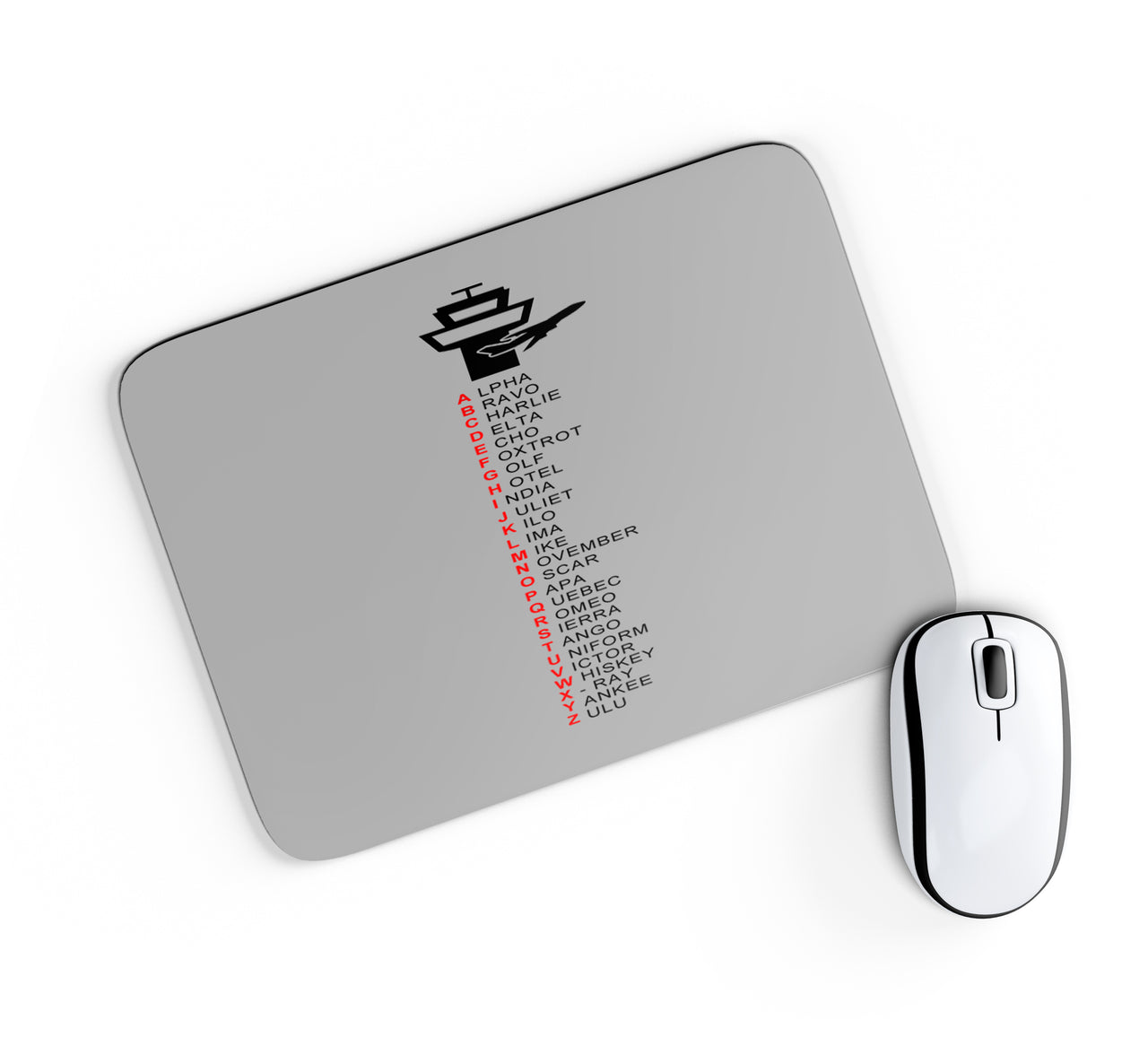Aviation Alphabet Designed Mouse Pads