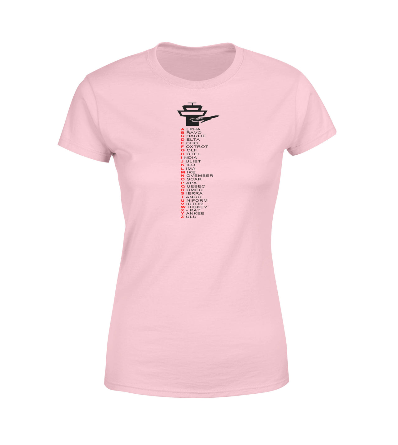 Aviation Alphabet Designed Women T-Shirts
