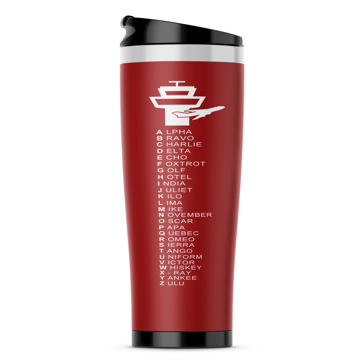 Aviation Alphabet Designed Travel Mugs