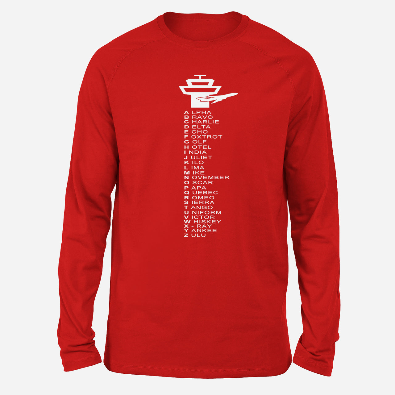 Aviation Alphabet Designed Long-Sleeve T-Shirts