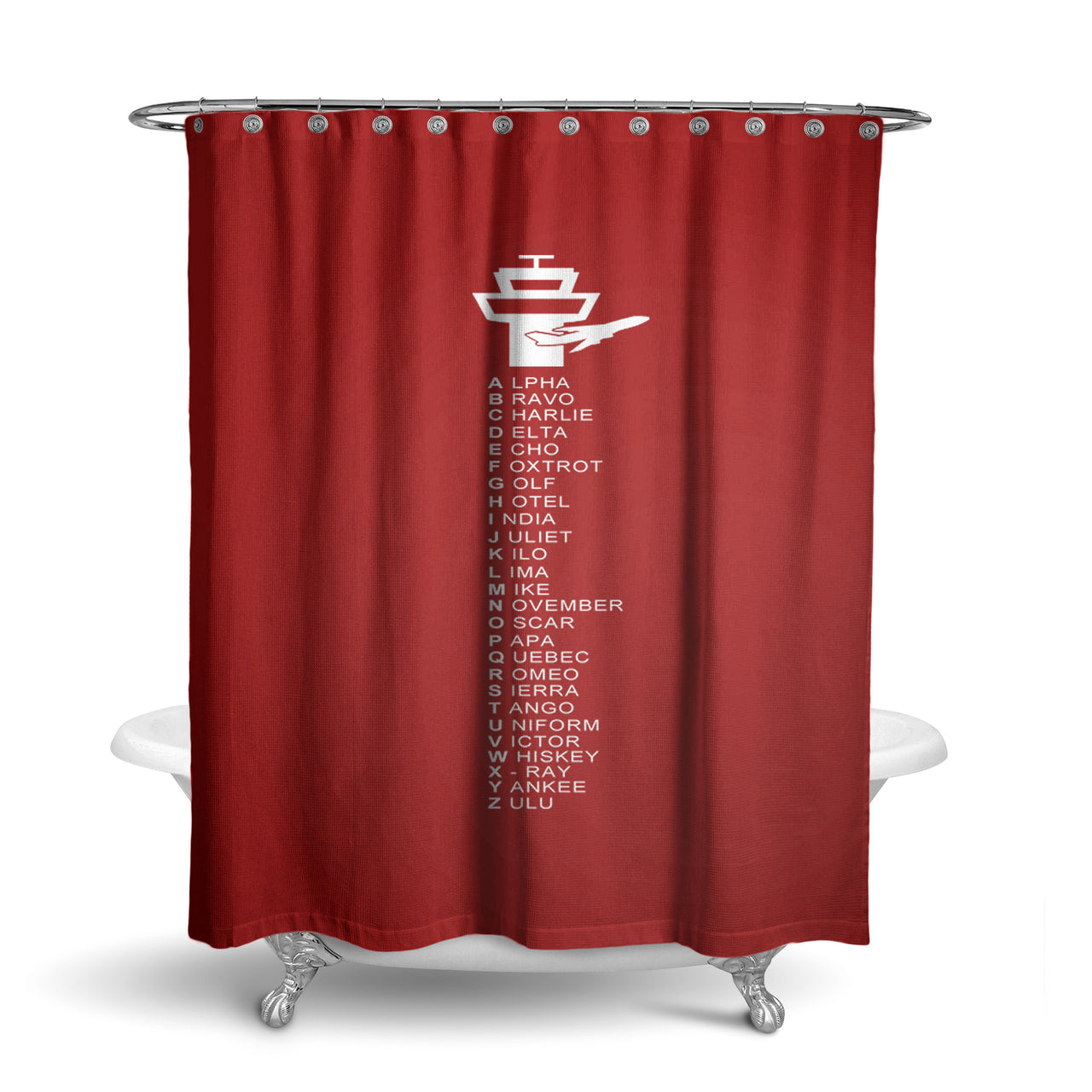 Aviation Alphabet Designed Shower Curtains