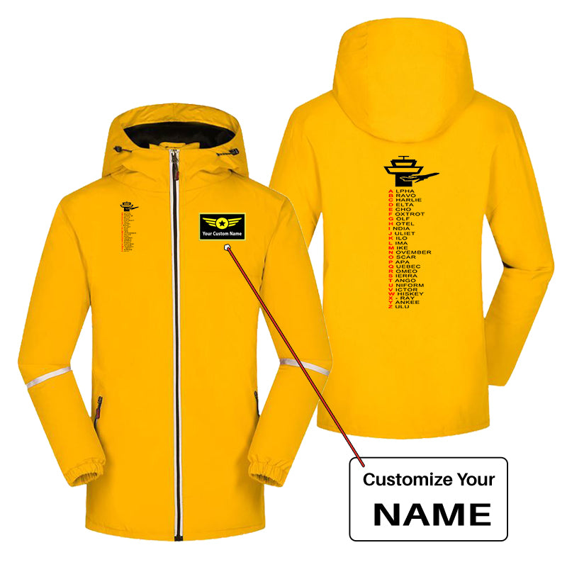 Aviation Alphabet Designed Rain Coats & Jackets