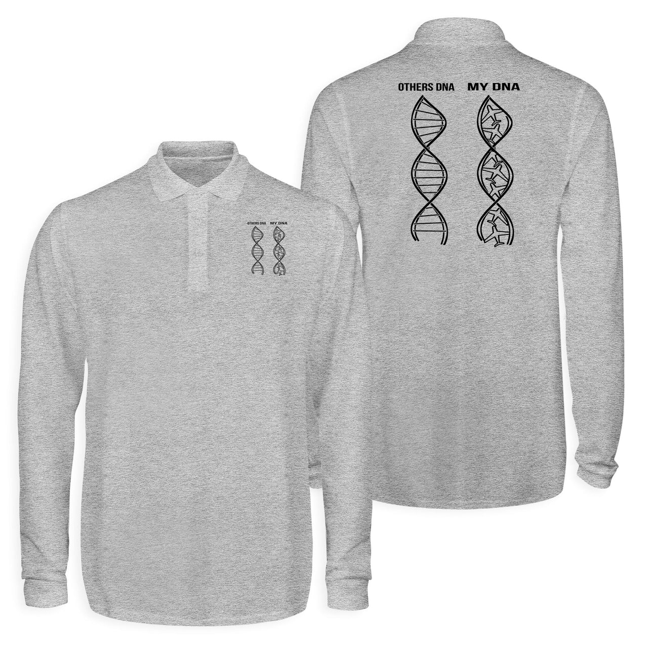 Aviation DNA Designed Long Sleeve Polo T-Shirts (Double-Side)