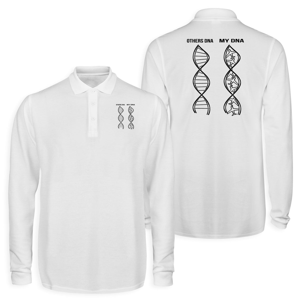 Aviation DNA Designed Long Sleeve Polo T-Shirts (Double-Side)