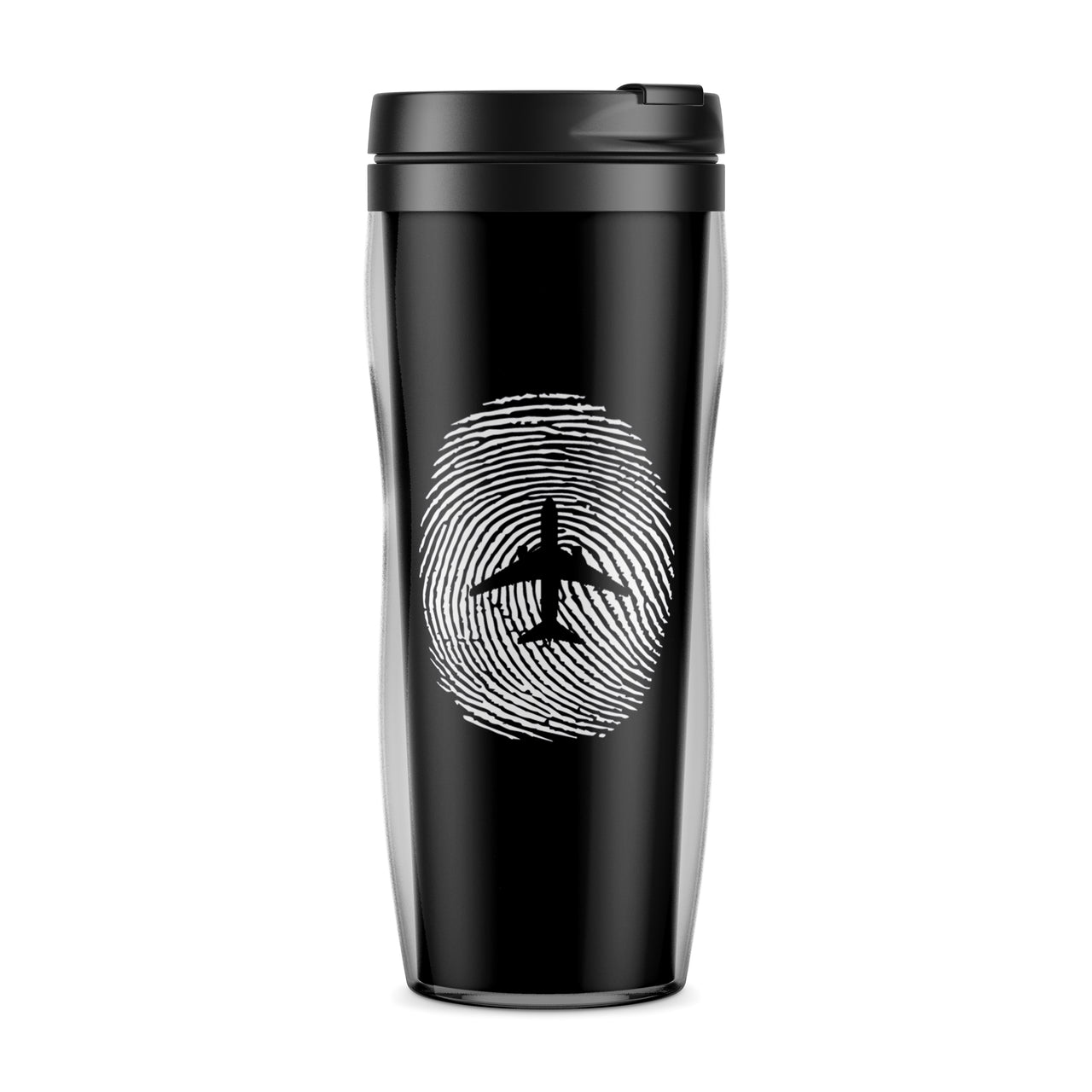 Aviation Finger Print Designed Travel Mugs