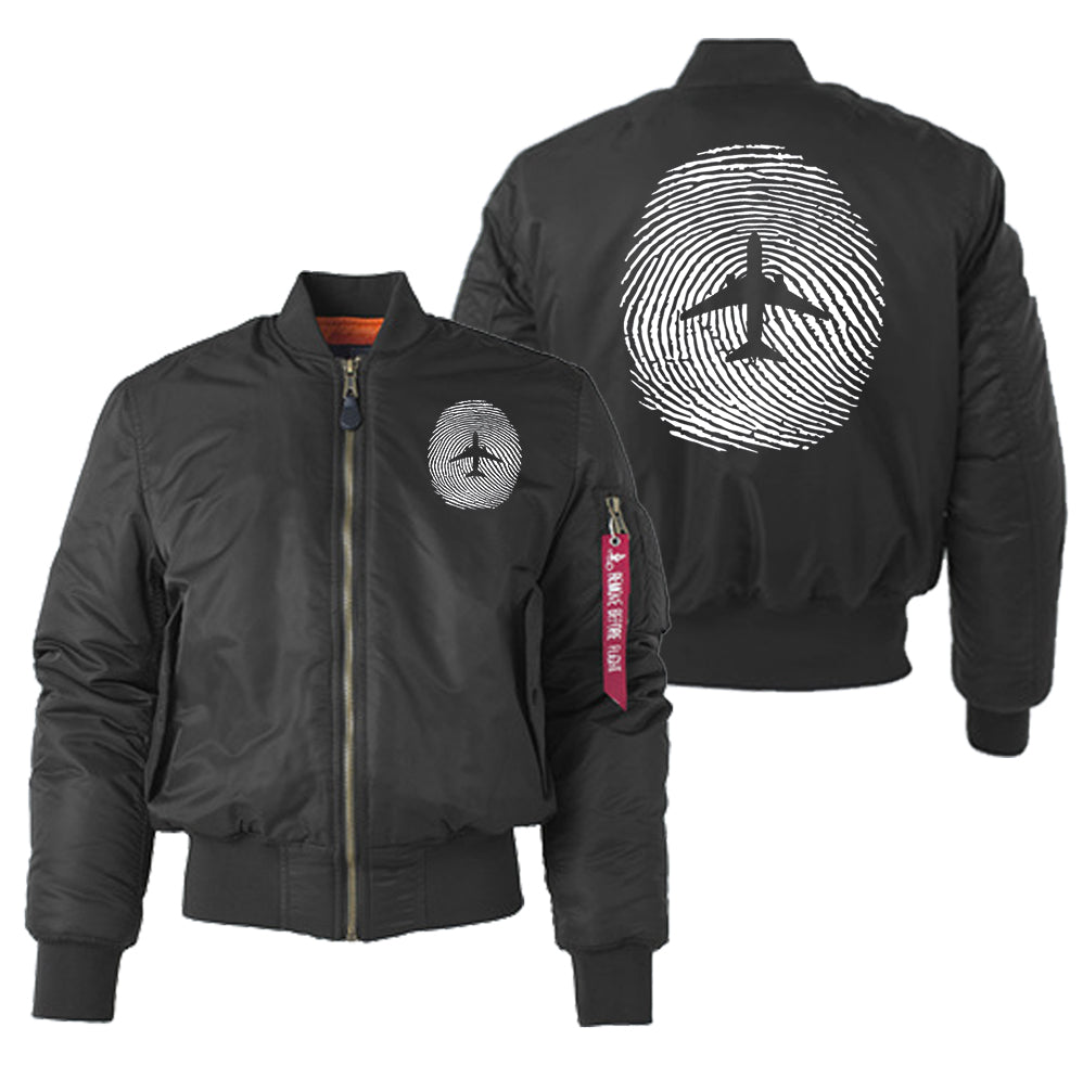 Aviation Finger Print Designed "Women" Bomber Jackets
