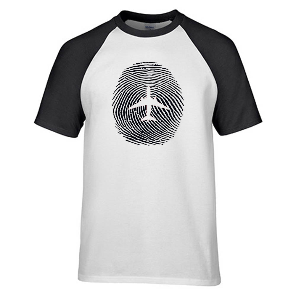 Aviation Finger Print Designed Raglan T-Shirts