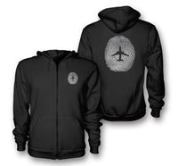 Thumbnail for Aviation Finger Print Designed Zipped Hoodies