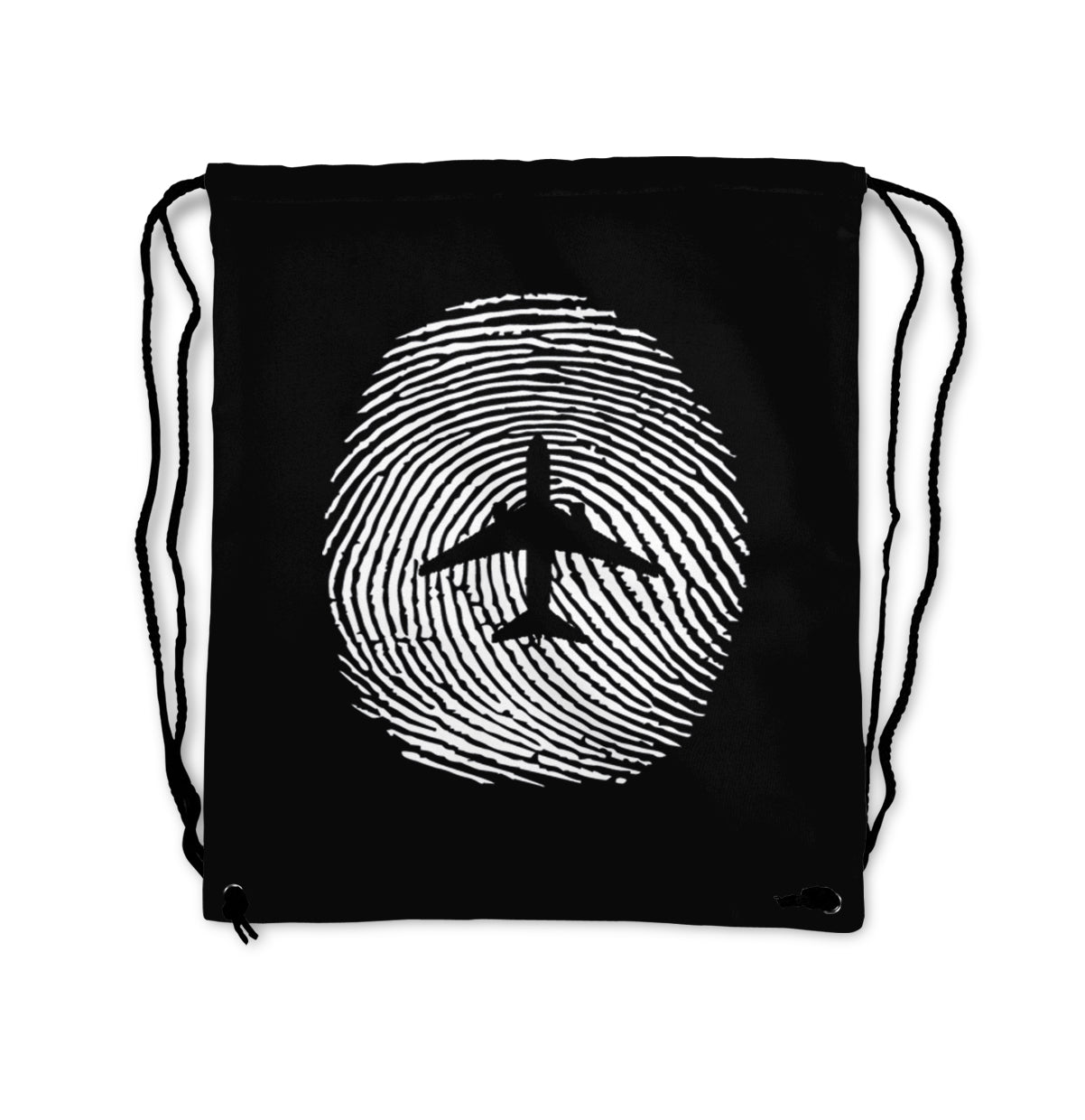 Aviation Finger Print Designed Drawstring Bags