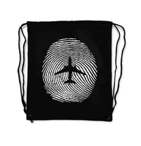 Thumbnail for Aviation Finger Print Designed Drawstring Bags
