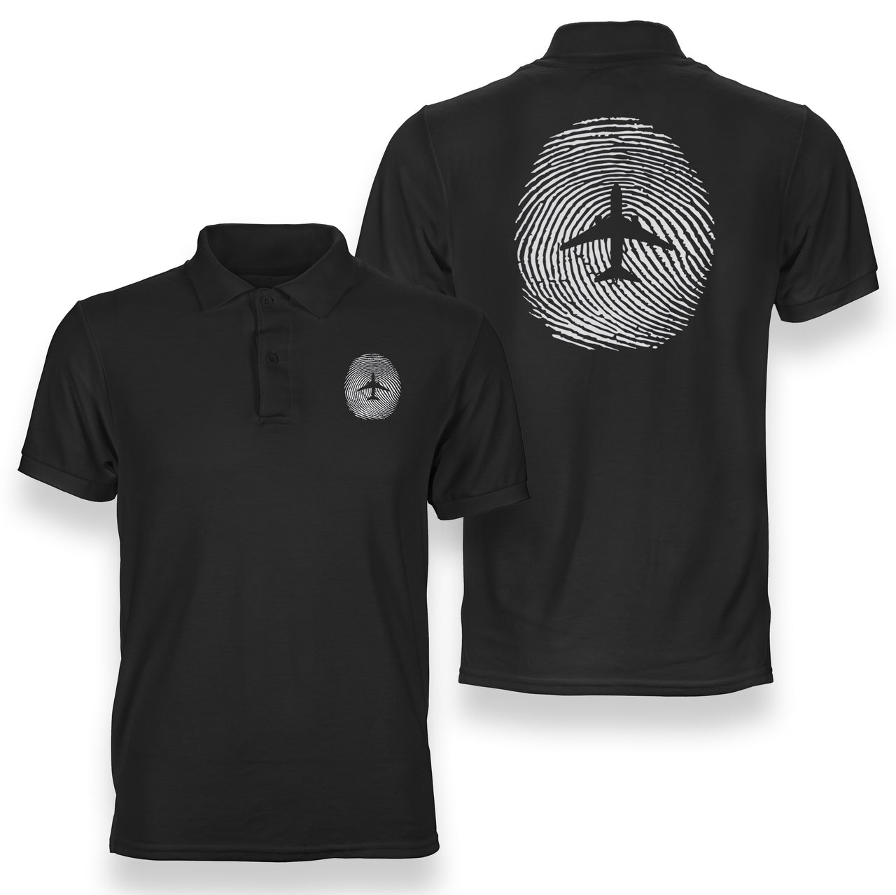 Aviation Finger Print Designed Double Side Polo T-Shirts
