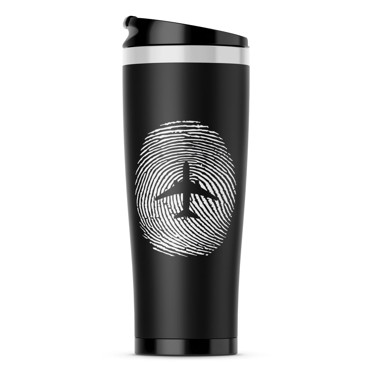 Aviation Finger Print Designed Travel Mugs