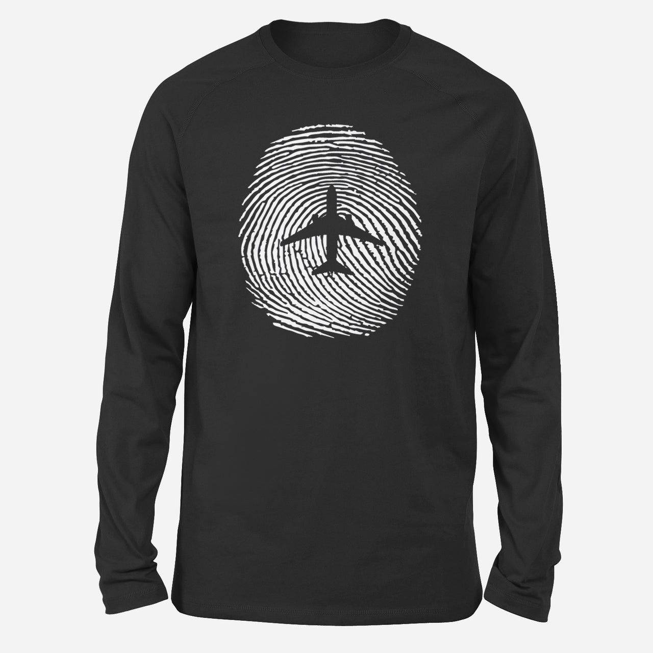 Aviation Finger Print Designed Long-Sleeve T-Shirts