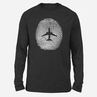 Thumbnail for Aviation Finger Print Designed Long-Sleeve T-Shirts