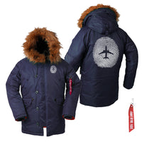 Thumbnail for Aviation Finger Print Designed Parka Bomber Jackets