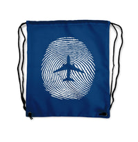 Thumbnail for Aviation Finger Print Designed Drawstring Bags