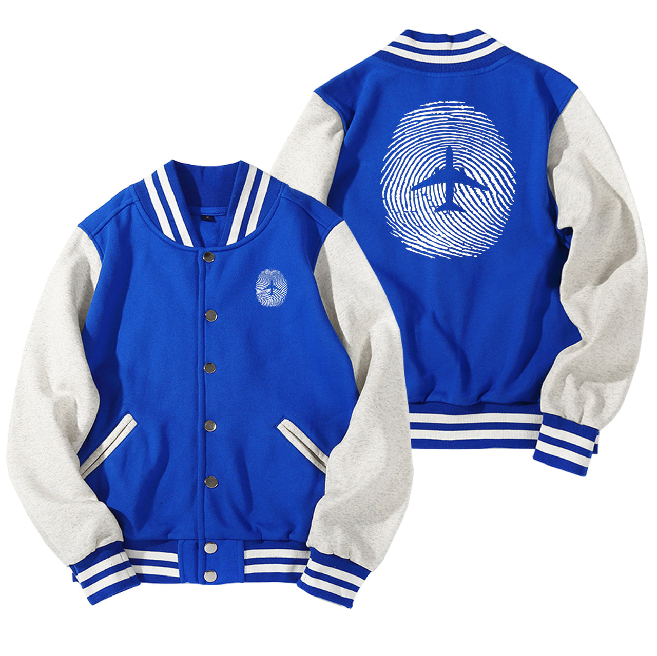 Aviation Finger Print Designed Baseball Style Jackets