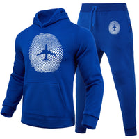 Thumbnail for Aviation Finger Print Designed Hoodies & Sweatpants Set