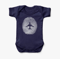 Thumbnail for Aviation Finger Print Designed Baby Bodysuits