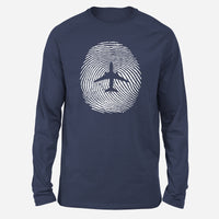 Thumbnail for Aviation Finger Print Designed Long-Sleeve T-Shirts